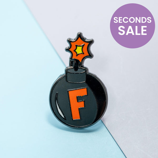 F Bomb Enamel Pin, Seconds Sale