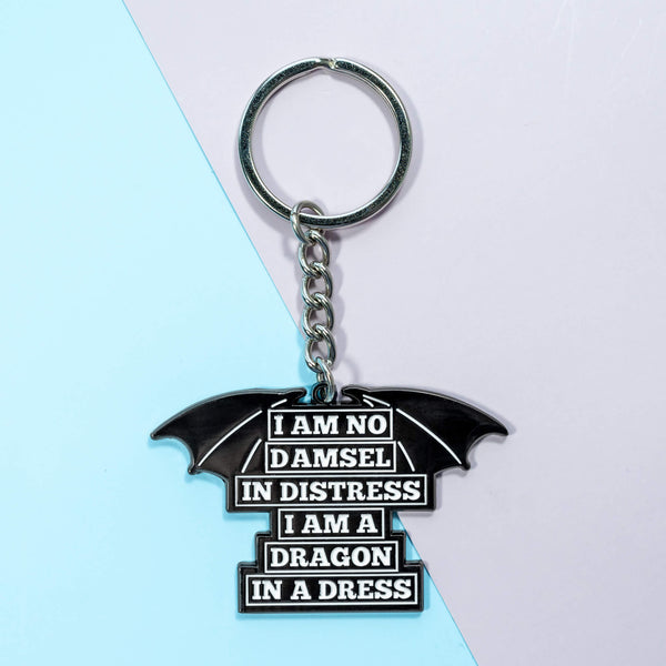 I Am No Damsel in Distress I Am A Dragon In A Dress Keychain