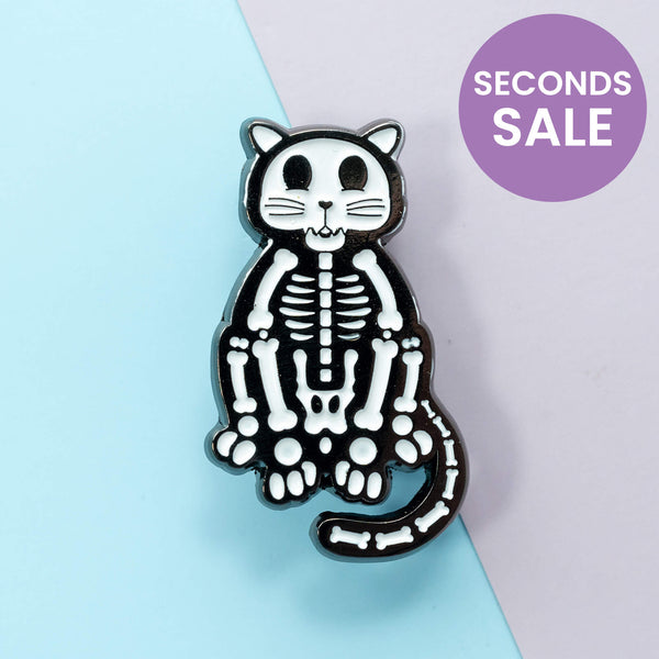 Cat Skeleton X-Ray Enamel Pin, Seconds Sale