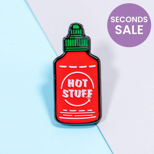 Hot Stuff Hot Sauce Enamel Pin, Seconds Sale