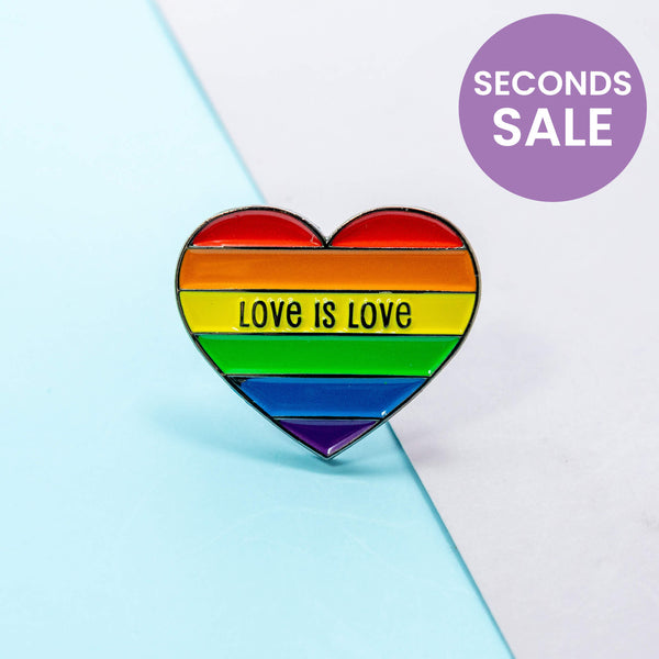 Love is Love Pride LGBTQ Enamel Pin, Seconds Sale