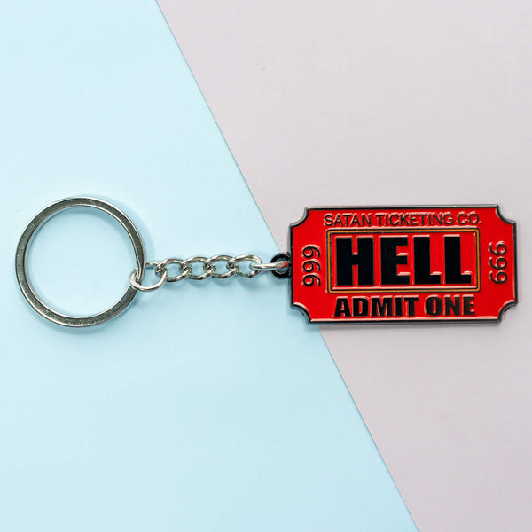 Ticket to Hell Admit One Metal Keychains